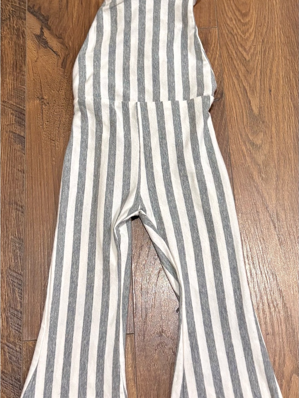 Kids Gray & White Striped Overalls